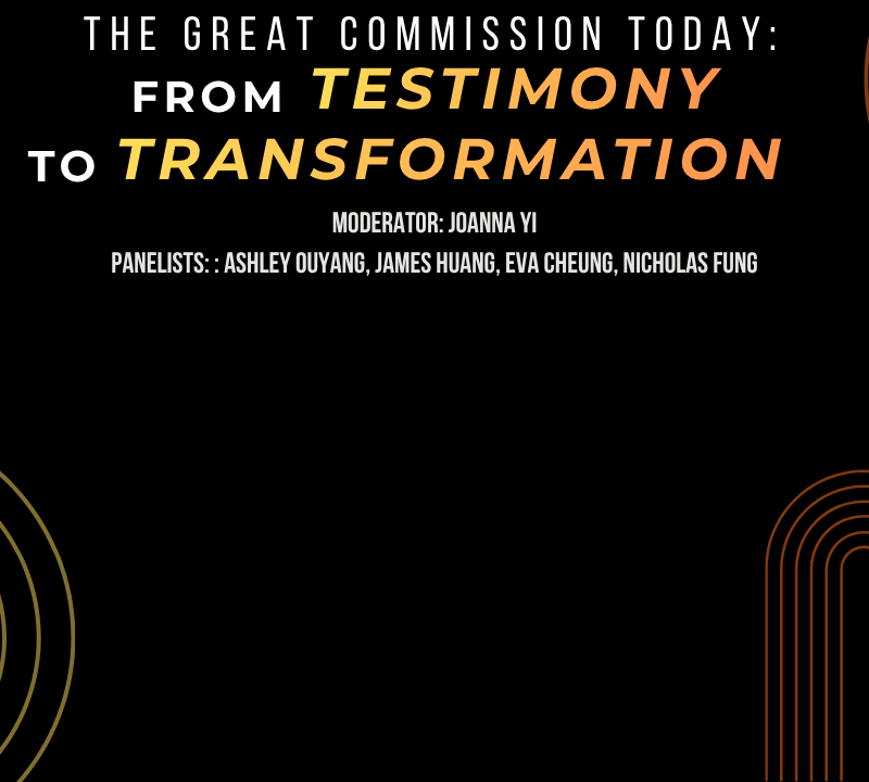 The Great Commission Today: From Testimony to Transformation