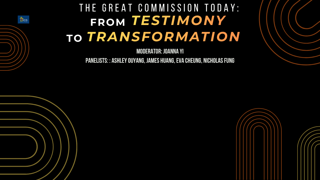 The Great Commission Today: From Testimony to Transformation